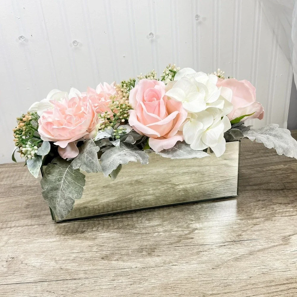 Vintage Mirror Box Planter: 80's glam decor
